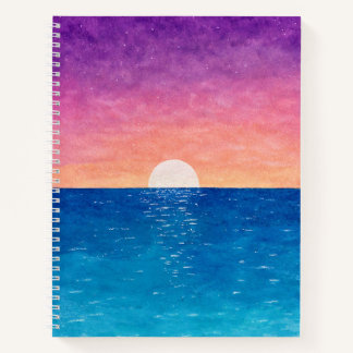 Carnet de notes à motif de coucher de soleil sur l