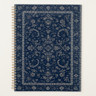 Carnet de notes à motif floral persan bleu marine