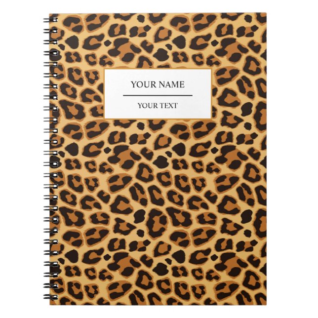 Carnet de notes à motif peau d'animal léopard (Devant)