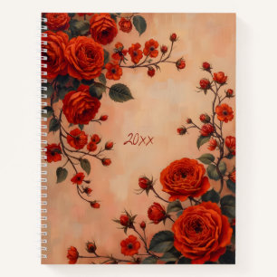 Carnet de notes à reliure spirale Fleurs de roses
