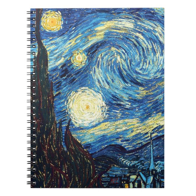 Carnet de notes à spirale d'art de nuit étoilée (Devant)