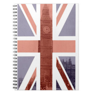 Carnet de notes à spirale de Big Ben de drapeau