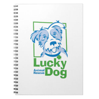 Carnet de notes à spirale de chien chanceux (6,5"