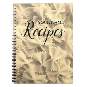 Carnet de notes à spirale de farfalle de pâtes de