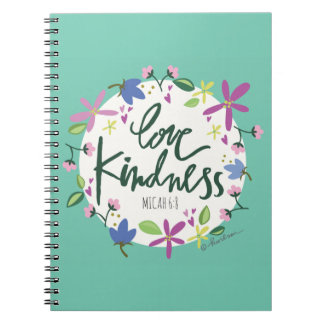Carnet de notes à spirale de gentillesse d'amour