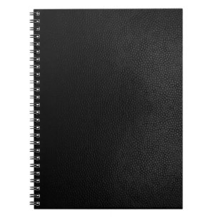 Carnet de notes à spirale de texture en cuir noir