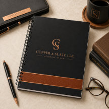 Carnet de notes à spirale en cuivre et ardoise pou