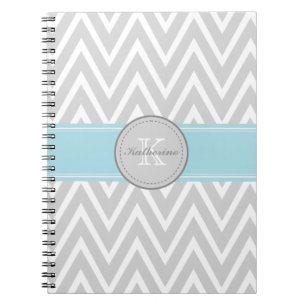 Carnet de notes à spirale gris de Chevron de