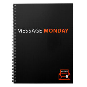 Carnet de notes à spirale noir de lundi de message