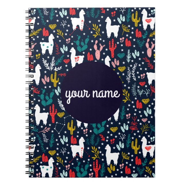 Carnet de notes à spirale personnalisé d'alpaga (Devant)