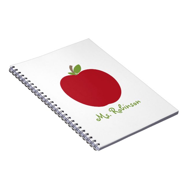 Carnet de notes à spirale rouge d'Apple pour des (Côté Droit)
