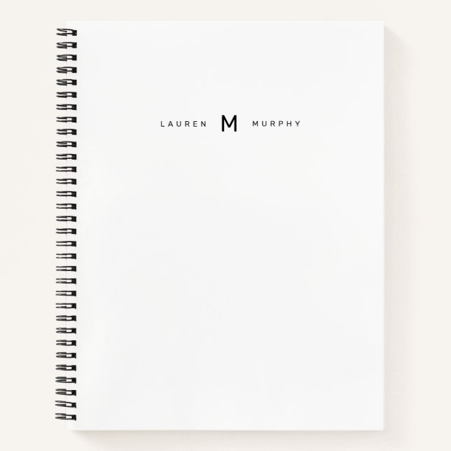 Carnet de notes à typographie tendance avec monogr (Devant)