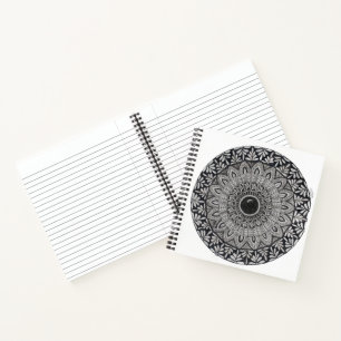 carnet de notes/art journal monochrome mandala
