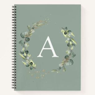 Carnet de notes botanique Monogram Eucalyptus Vert