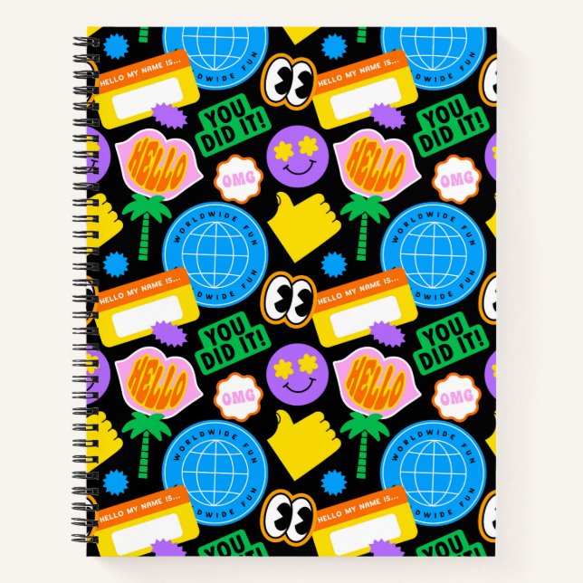 Carnet de notes de design rétro branché (Devant)