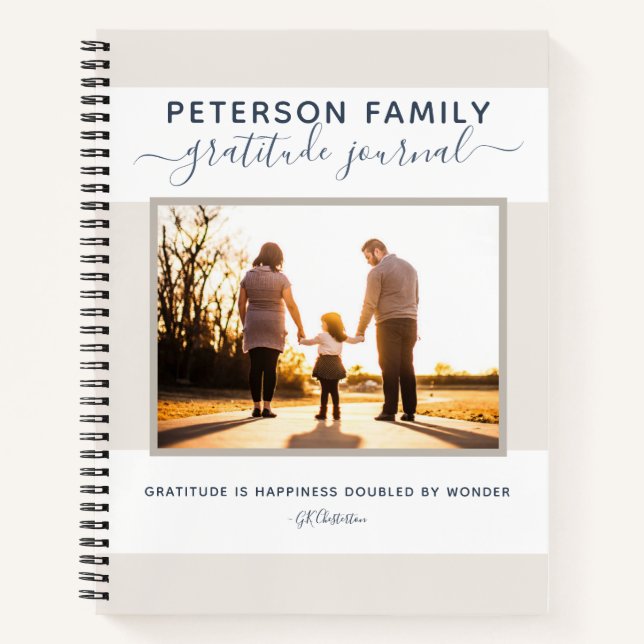 Carnet de notes de famille personnalisé Gratitude  (Devant)