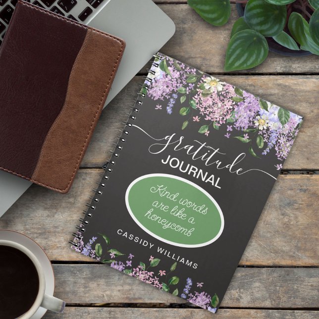 carnet de notes de gratitude aux fleurs de lavande (Créateur téléchargé)