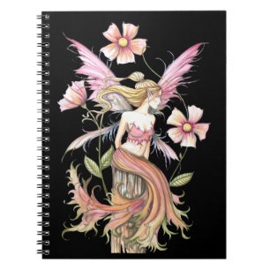 Carnet de notes de la fée à la fleur rose