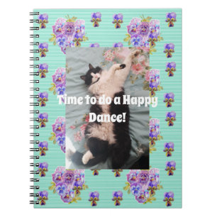 Carnet de notes de Tuxedo Cat Funny Cute Floral Aq