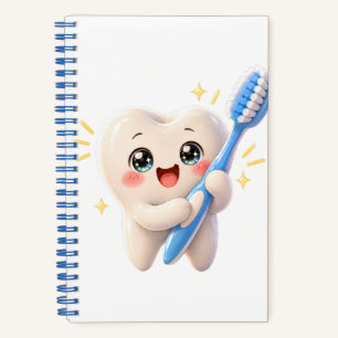 Carnet de notes d'hygiéniste dentaire à personnage