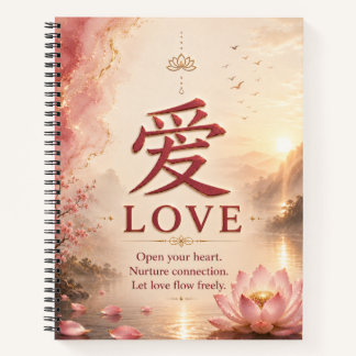 Carnet de notes du caractère chinois Amour (愛)