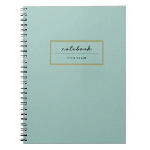 Carnet de notes élégant Monogramme Vert Or