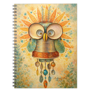Carnet de notes fantaisiste de chouette Steampunk