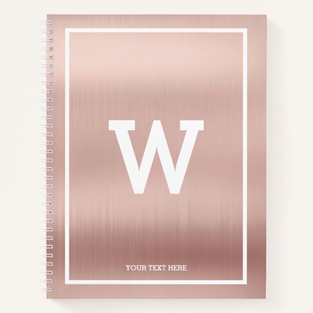 Carnet de notes initial de monogramme rose simple (Devant)