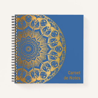 Carnet de Notes Mandala couleur Or et motif Cuir