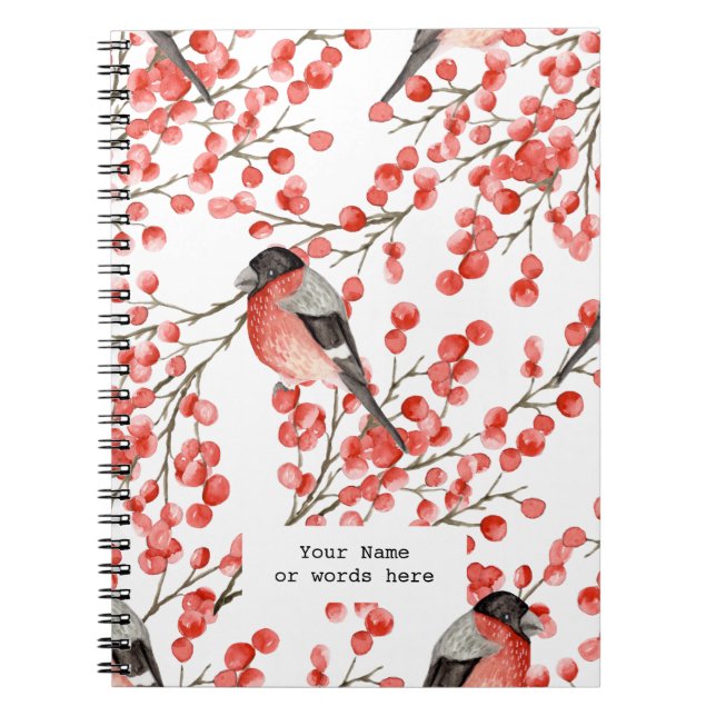 carnet de notes oiseaux et baies (Devant)