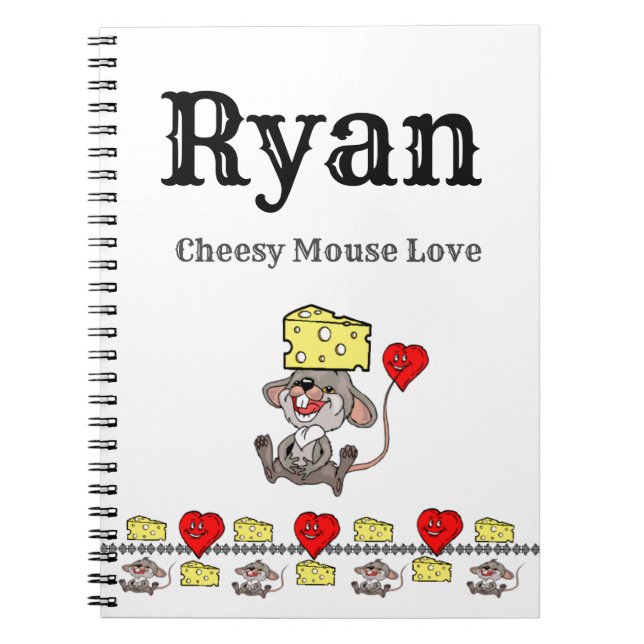 Carnet de notes papier cadeau Amour de souris ring (Devant)