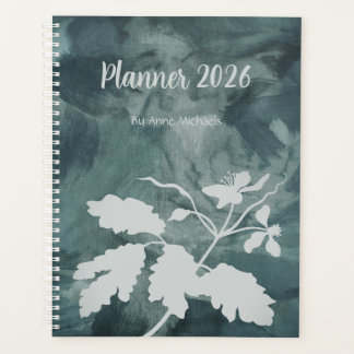Carnet de notes personnalisé à fleurs sarcelle