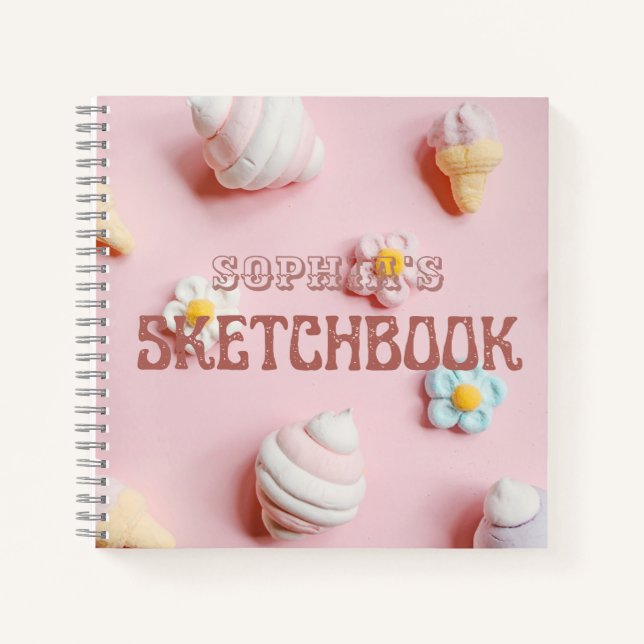 Carnet de notes personnalisé pour enfants rose mig (Devant)