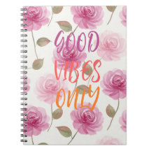 Carnet de notes photo à spirale Roses roses