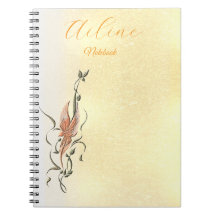 Carnet de notes photo spirale à vigne florale doré