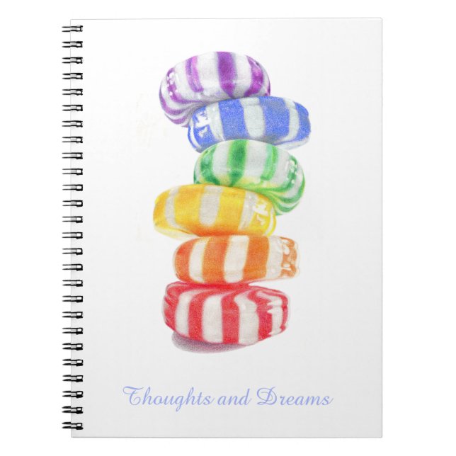 CARNET DE NOTES RAINBOW CANDY 6,5x8,75 à reliure s (Devant)