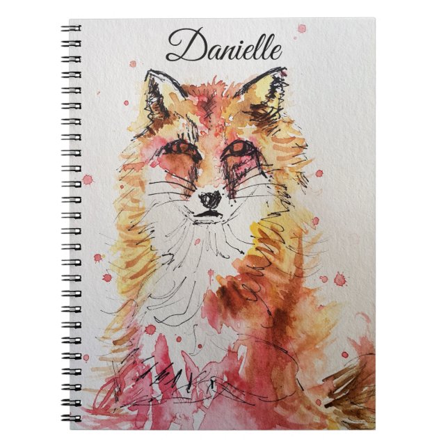 Carnet de notes Renard roux filles mignonnes nom (Devant)