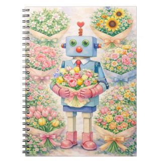 Carnet de notes Robot Mignon Fleur