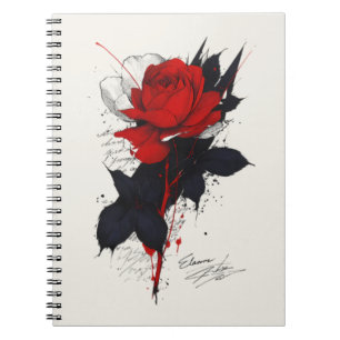 Carnet de notes Rose Tatouage Grunge