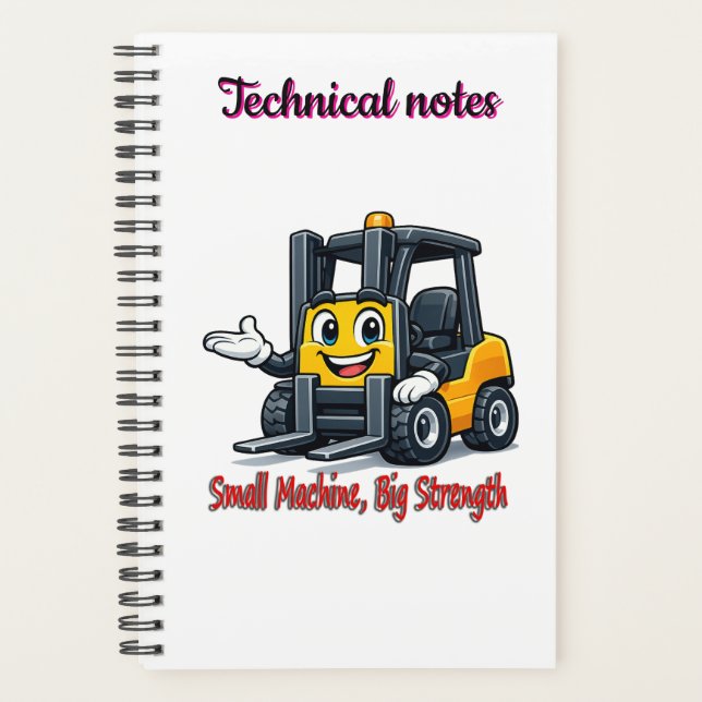 Carnet de notes techniques Forklift Mascotte de de (Devant)