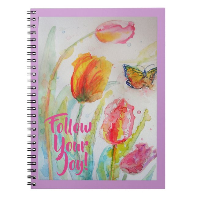 Carnet de notes Tulipes Fleur Rose (Devant)