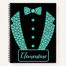 Carnet de notes Tuxedo Parties scintillant Turquoi