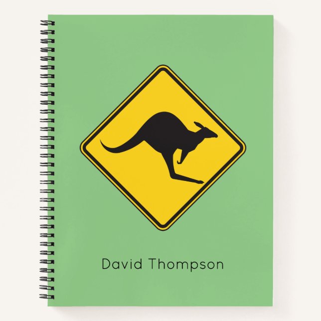 Carnet de panneau d'avertissement Kangaroo Personn (Devant)