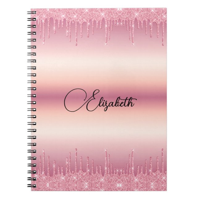 Carnet de Parties scintillant à séchage rose perso (Devant)