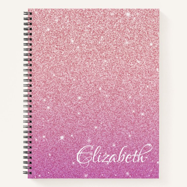 Carnet de Parties scintillant Pink Ombre personnal (Devant)