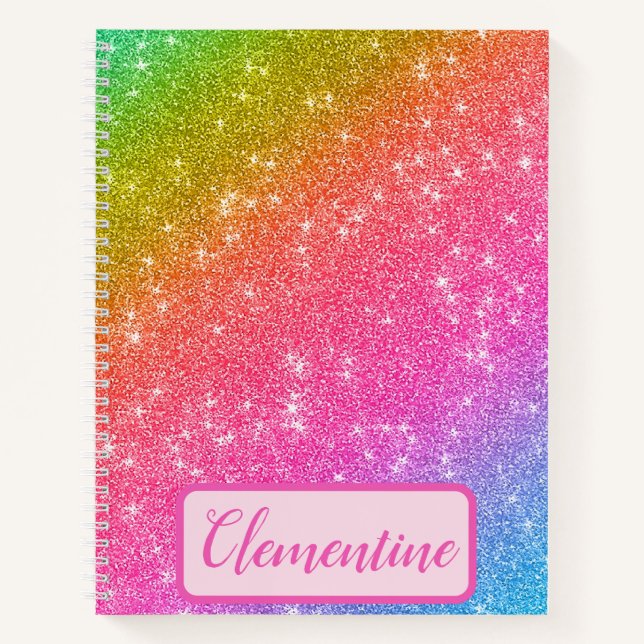 Carnet de Parties scintillant Rainbow Starry perso (Devant)