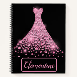 Carnet de Parties scintillant rose-noir personnali