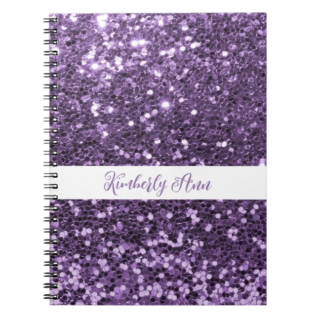 Carnet de Parties scintillant violet personnalisé (Devant)