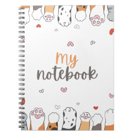 Carnet de pattes de chats mignons