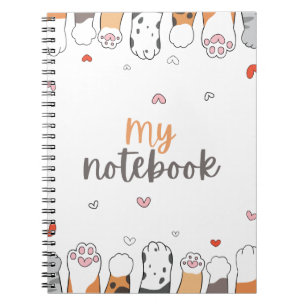 Carnet de pattes de chats mignons